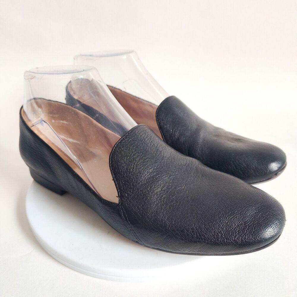 Naturalizer Emiline Black Leather‎ Comfort N5 Loafers Size 7 Suede Slipper Flats